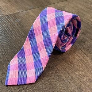 Ted Baker Pink and Purple Checkered Men's Tie
